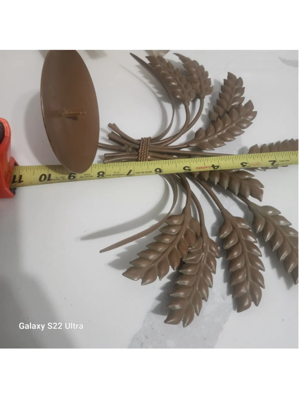 Vintage Metal Wheat Sheaf Wall Sconce Candle Holder